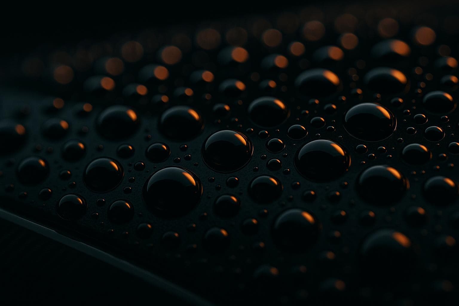 Water beading on a ceramic-coated automotive surface