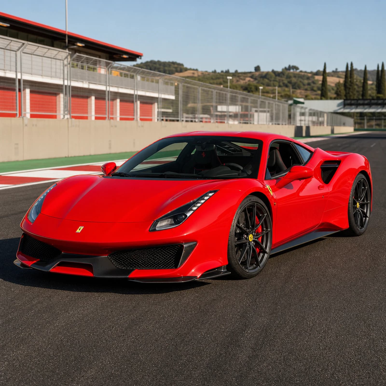 Ferrari Red installed on a vehicle