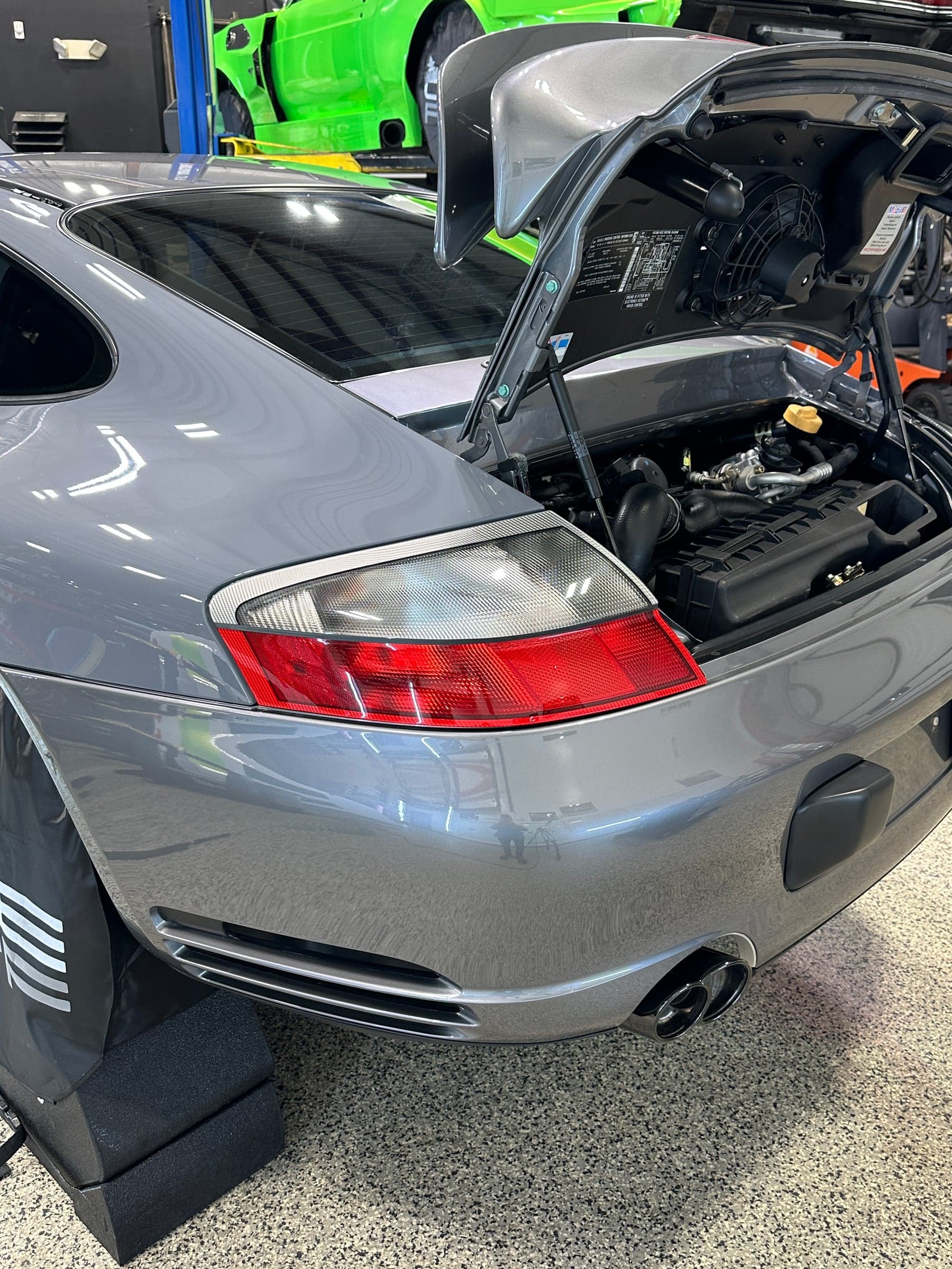 Untinted vehicle lens before smoke protection film is applied
